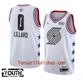 Portland Trail Blazers Trikot Damian Lillard 0 2019 All-Star Jordan Brand Weiß Swingman - Kinder